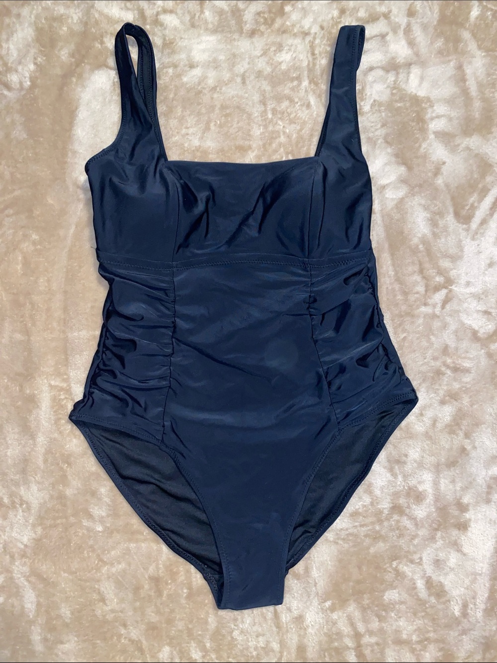 NWT Old Navy Black One-Piece Swimsuit with Ruched Sides
